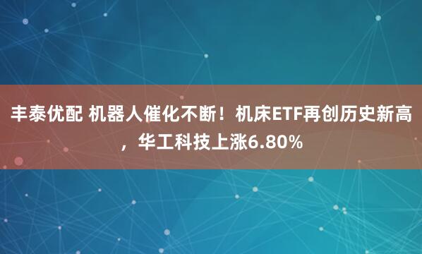 丰泰优配 机器人催化不断！机床ETF再创历史新高，华工科技上涨6.80%