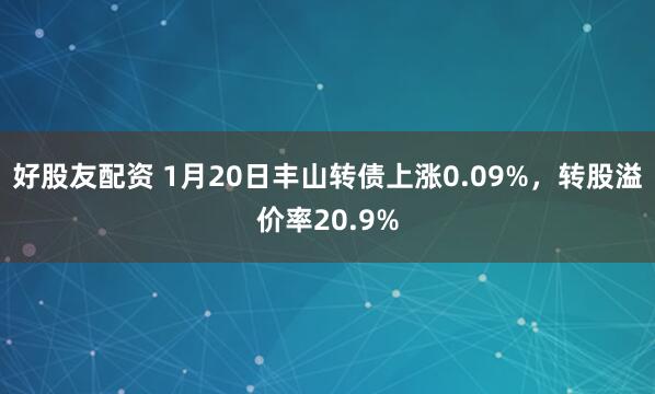 好股友配资 1月20日丰山转债上涨0.09%，转股溢价率20.9%